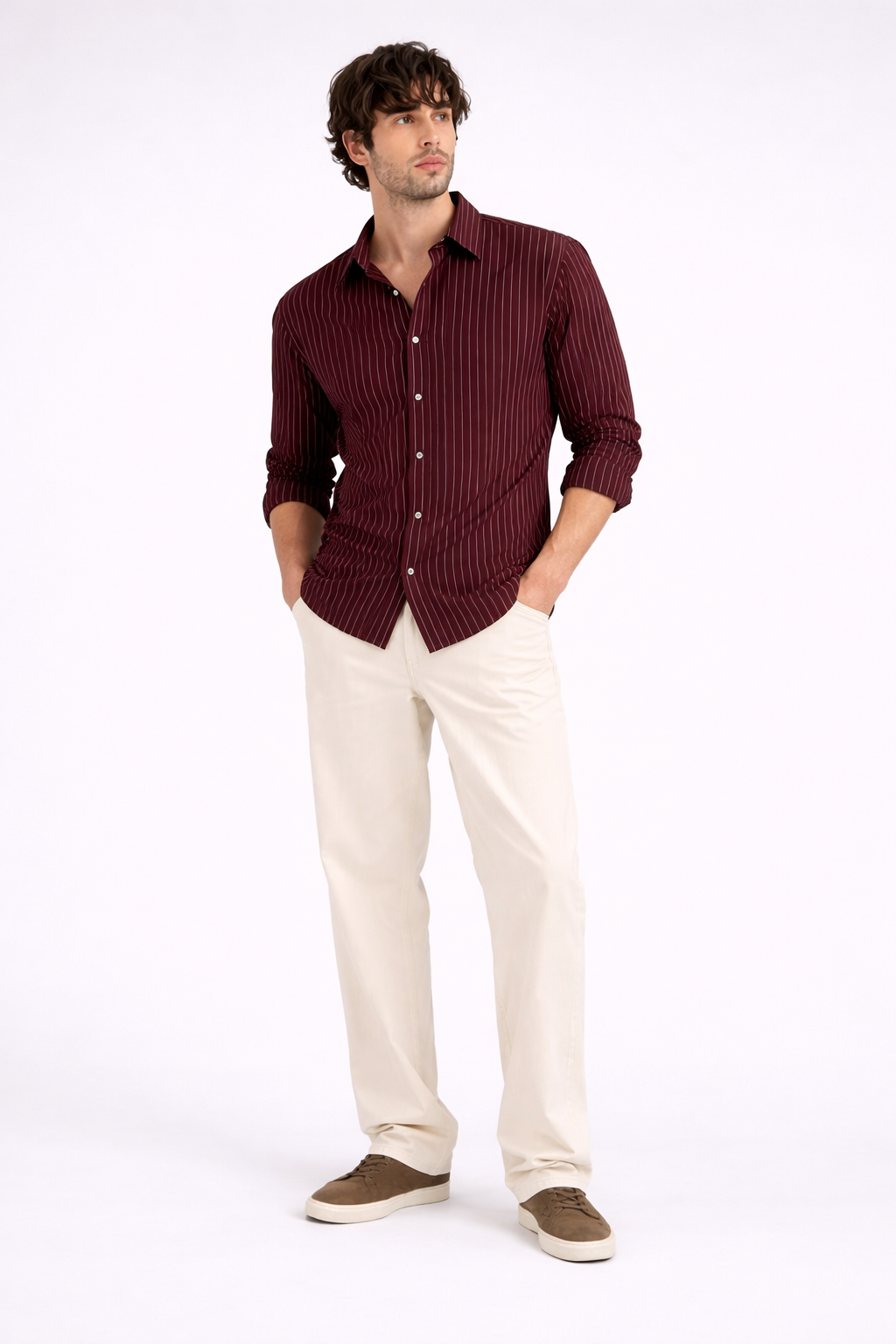 Cordovan Stripe Luxe Cotton Shirt