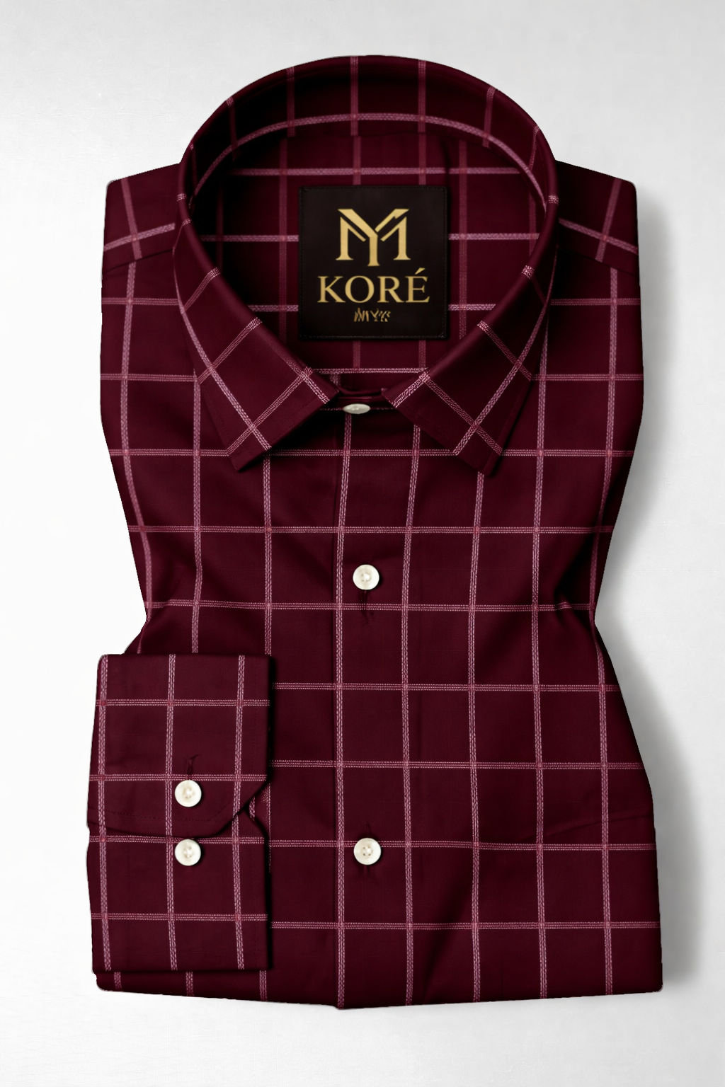 Huckleberry Maroon Gridline Luxe Cotton Shirt
